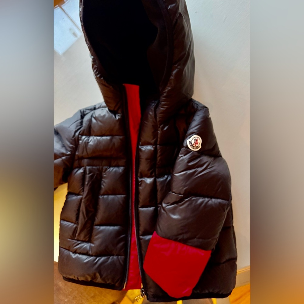 Moncler Black and Red Puffer Jacket